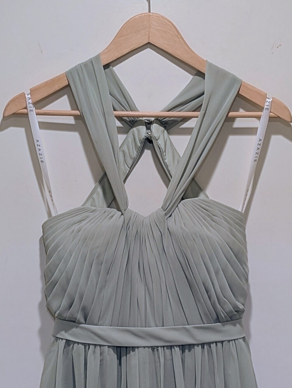EUC Azazie 2 Agave Pale Green Hillian Bridesmaid Formal Dress - Picture 2 of 9